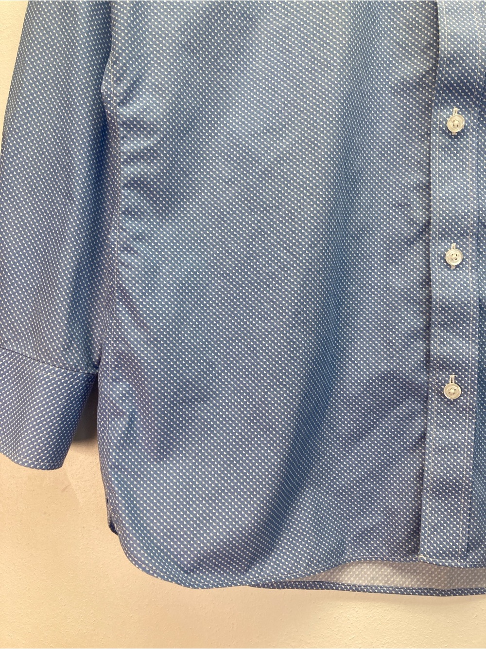 Bonobos Men's Tailored Slim Fit Shirt 16.5/33 Blue Microprint Wrinkle Free - Picture 4 of 16